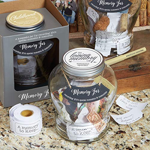 Top Shelf "In Loving Memory" Memory Jar ; Thoughtful Condolence Gift Ideas ; Unique Memorial Gifts ; Keepsakes for Friends and Family ; Kit Comes with 180 Blank Tickets, Pen, and Decorative Lid - Thumbnail 5
