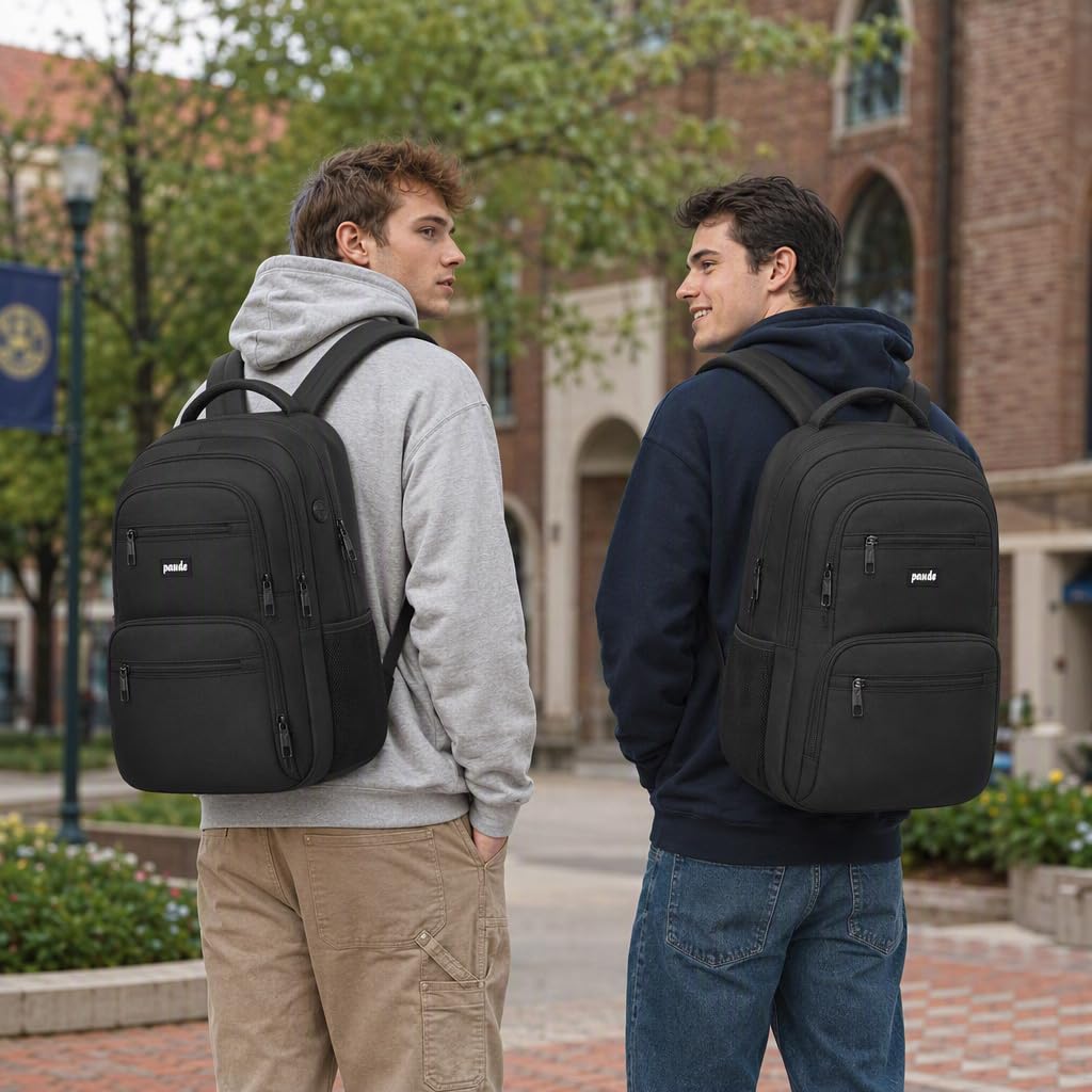 Sac à dos pour ordinateur portable Paude, 43,9 cm, grand cartable pour lycéens et étudiants universitaires, sac à dos noir pour hommes, bureau, affaires, imperméable