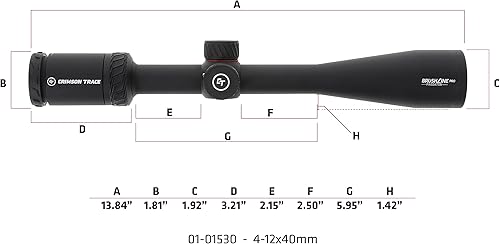 Miniatura 66 de Crimson Trace Brushline Pro Riflescope con construcción sólida ligera, tapas de alcance y paño para lentes para caza, tiro y exteriores