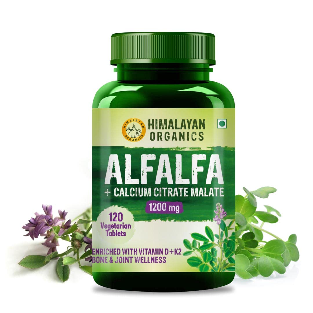 Vlado’s Himalayan Organics Alfalfa Calcium Citrate Malate 1200Mg Enriched With Vitamin D+k2,Mk7,B12,Zinc & Magnesium | Boost Immunity | Good For Bone, Joint & Muscle Health - 120 Veg Tablets (B08JVLZBX7) Amazon Price History, Amazon Price Tracker