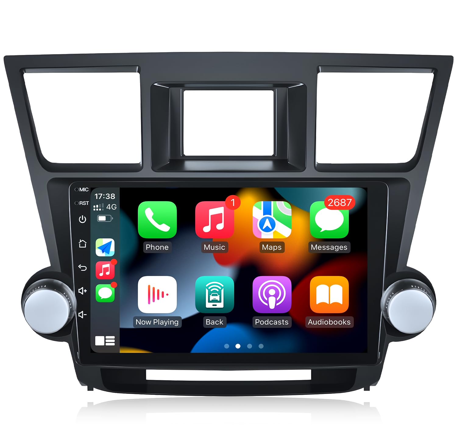 For Toyota Highlander (2008-2013): [4g+64g] Car Stereo Replacement with Wireless Carplay and Android Auto, 10 inch 1280x800 Touch Screen Built-in Bluetooth5.4 GPS WIfI FM SWC