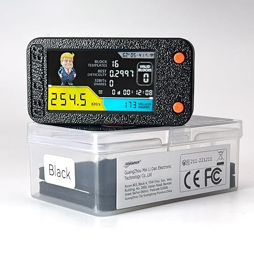 Nuevo Minero NerdMiner V2 78KH/s T-Display S3 para Bitcoin, Sorteo Minero en solitario, Gana 6.25 BTC con bajo consumo de energía con cable USB-C y conexión WiFi