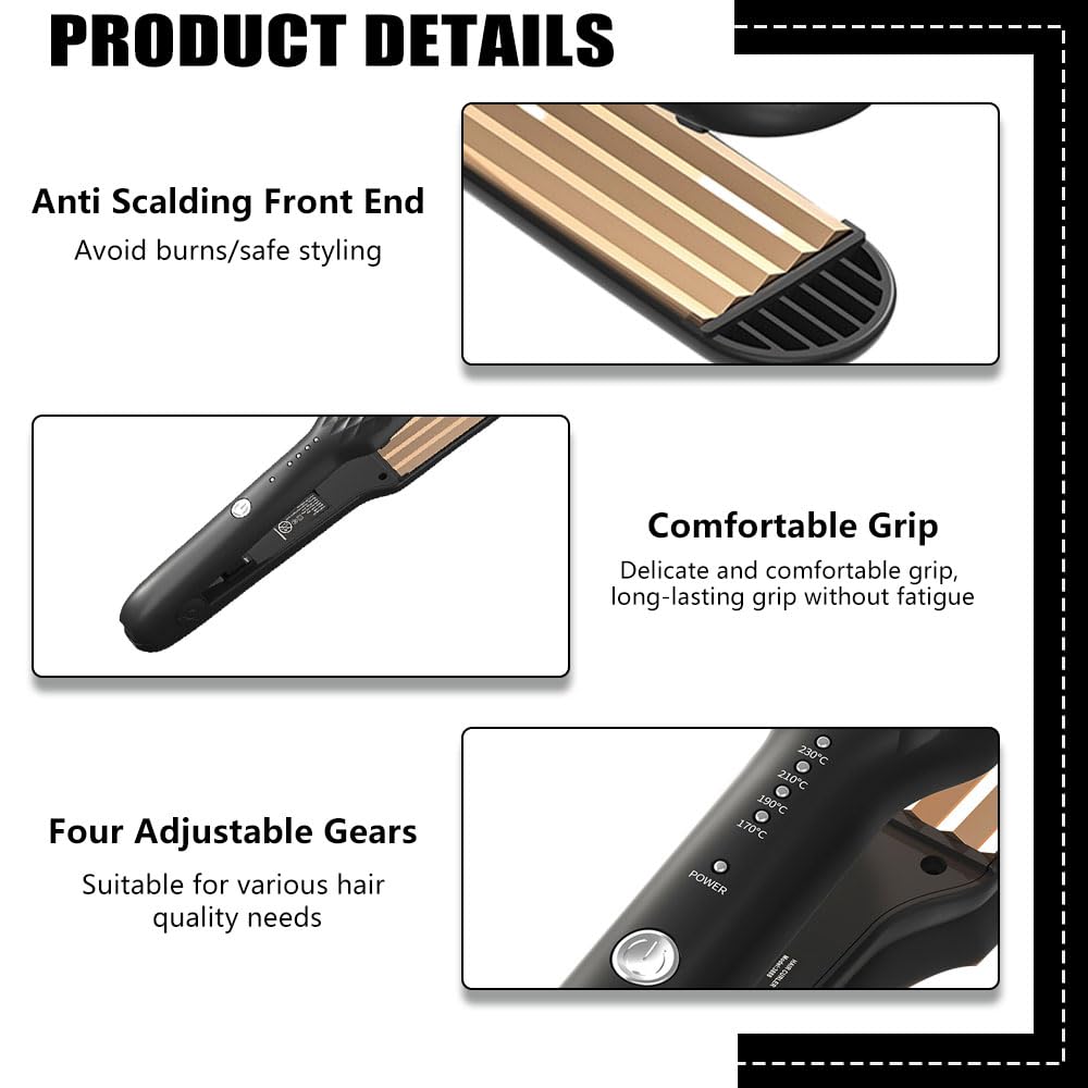 Vmxlso Hair Crimpers for Women,Hair Crimper with 4 Heat Setting, Crimper Hair - Image 4