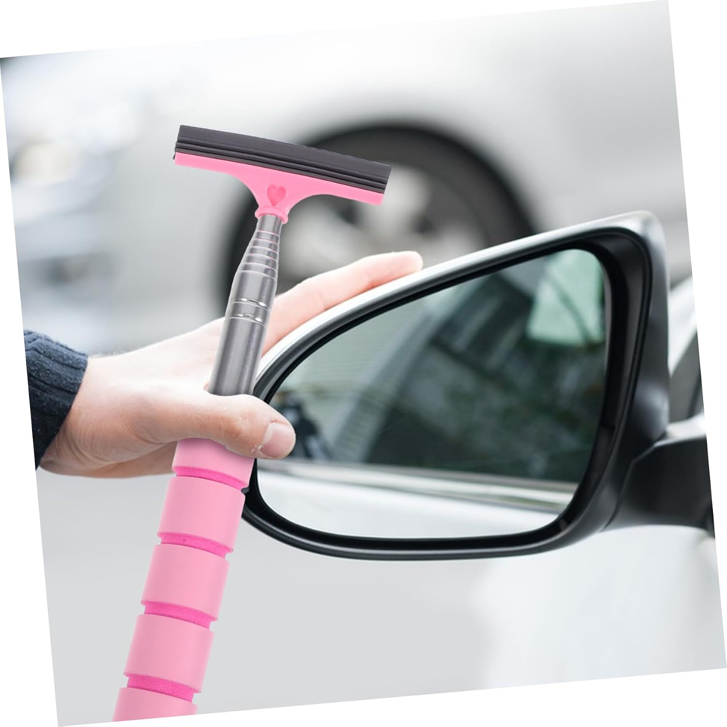 PRETYZOOM Telescopic Car Rearview Mirror Cleaner Tool Multi-Functional Windshield Wiper Brush for Efficient Water Removal and Compact Installation for Vehicle Cleaning