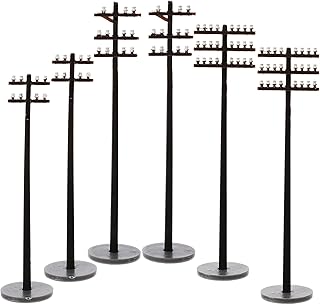 EXCEART 30 Pcs Miniature Telephone Poles Model, O Gauge Train Accessories, Sand Table Scene Decor, Abs Black Telegraph Poles for Diorama and Model Railway