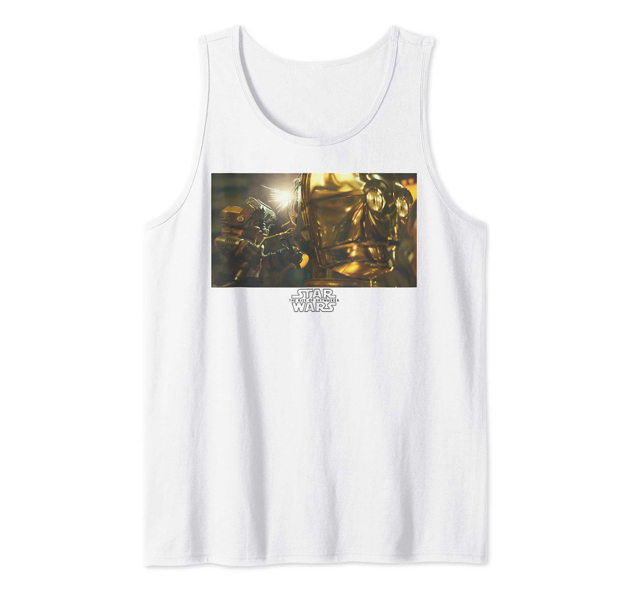 Star Wars Babu Frik & C-3PO Portrait Panel Tank Top, White