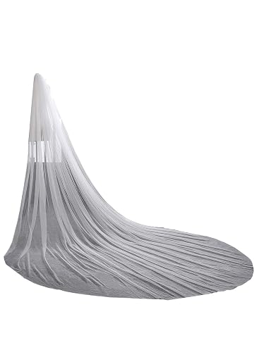 EllieHouse Women's 1 Tier Cathedral Simple Wedding Bridal Veil With