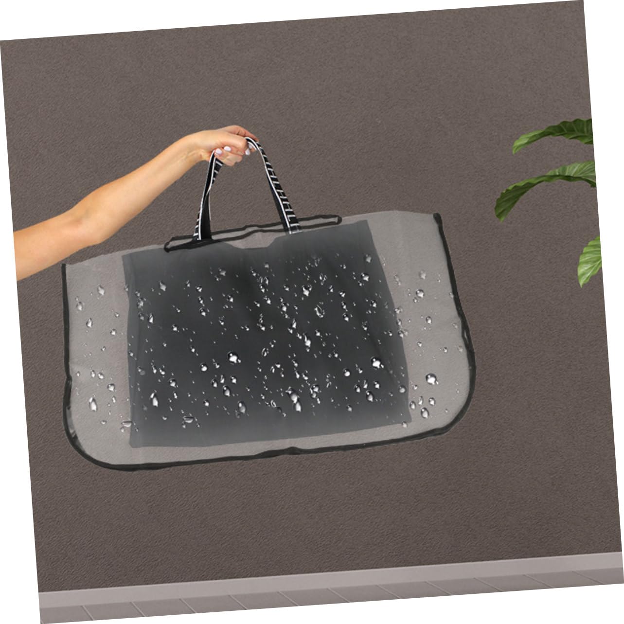 ULTECHNOVO 2 Piezas Funda de Bolsa de Mano para Lluvia Cubierta Protectora Lluvia en Material Eva Transparente Bordes Sellados Alta Visibilidad para Uso al Aire Libre