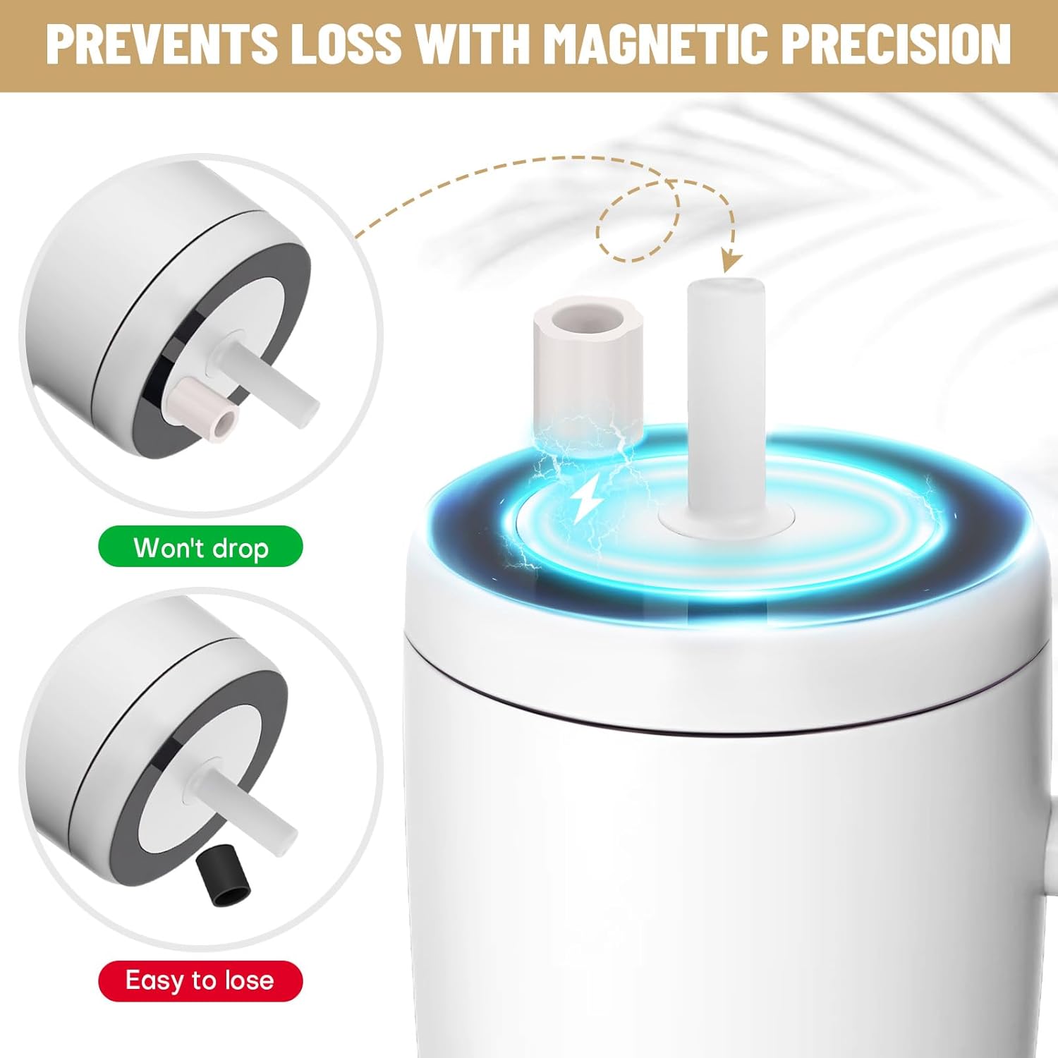 2 Pack Magnetic Straw Cover, Silicone Leakproof Straw Protector for Tumbler, Compatible with Era/Resa, Drinkware Accessory - Image 3