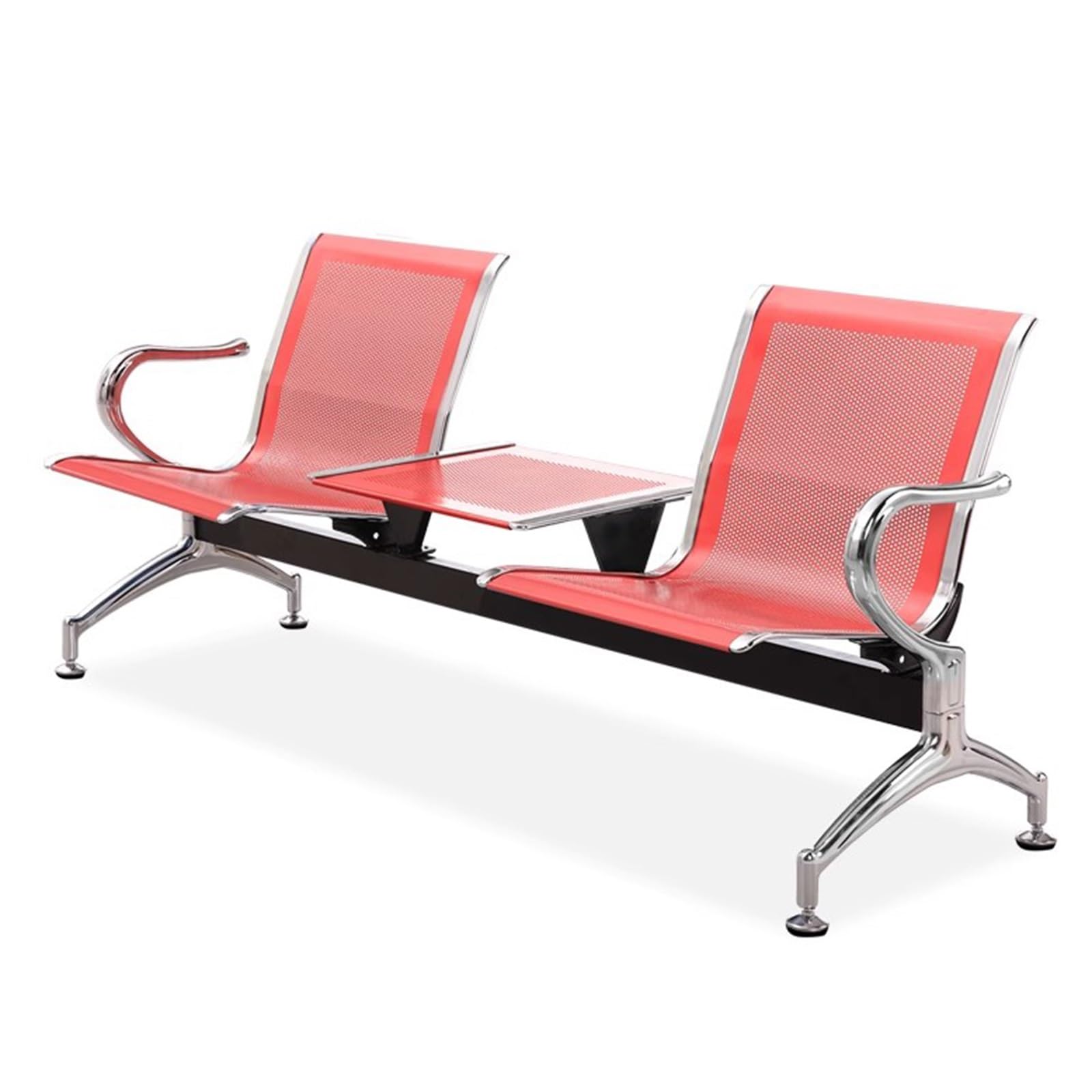 SaryEdge Reception Chairs with Coffee Table - 2-Seater Metal Seating for Office, Business, Bank, Airport, Market - Modern Comfortable Design,