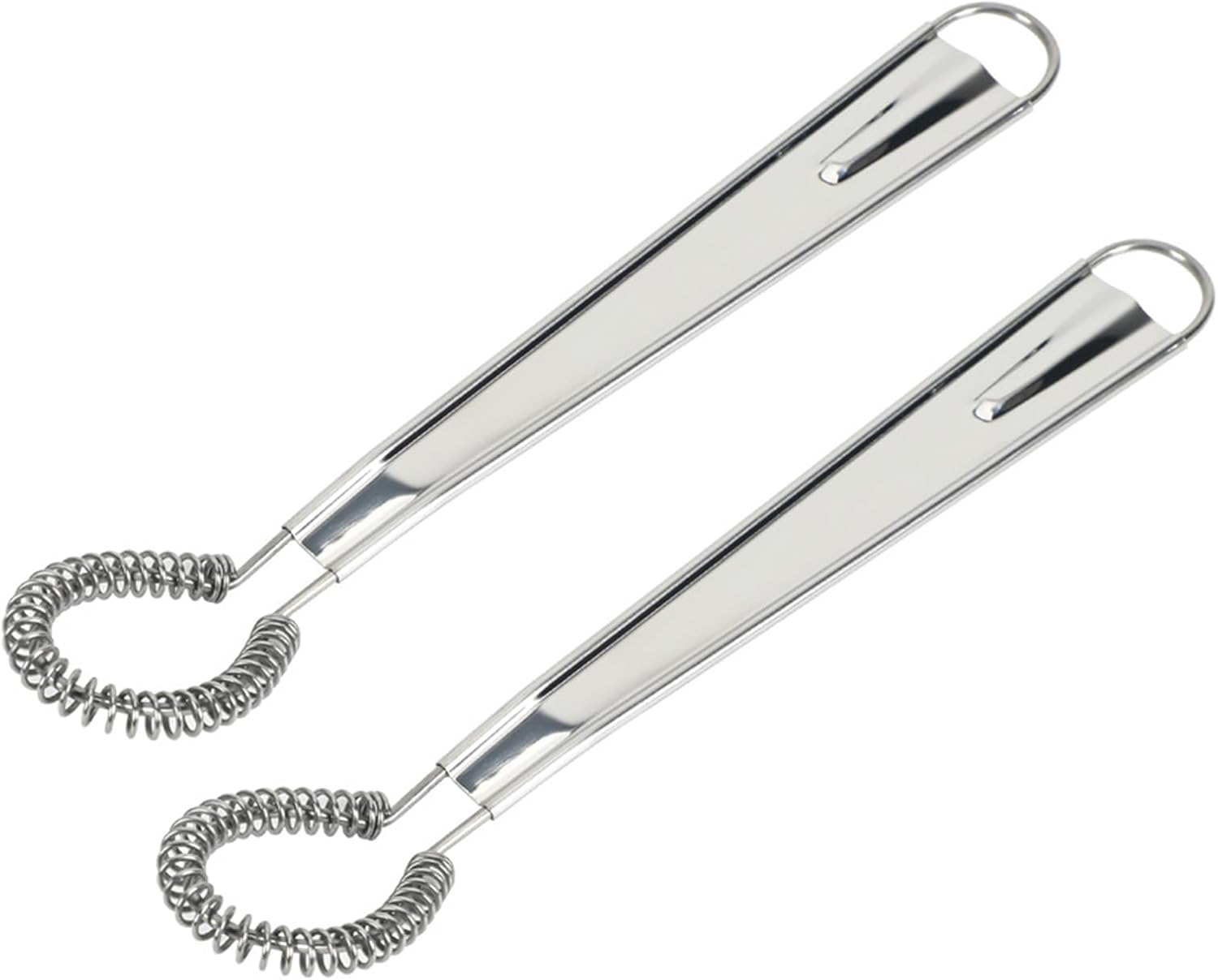 2 Pieces Egg Beater, Stainless Steel Mini Egg Whisk, Spring Coil Whisk, Handheld Milk Frother Foamer Sauce Stirrer Blender Coffee Mixer