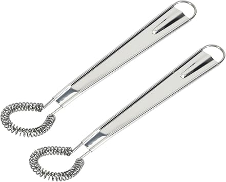 2 Pieces Egg Beater, Stainless Steel Mini Egg Whisk, Spring Coil Whisk, Handheld Milk Frother Foamer Sauce Stirrer Blender Coffee Mixer