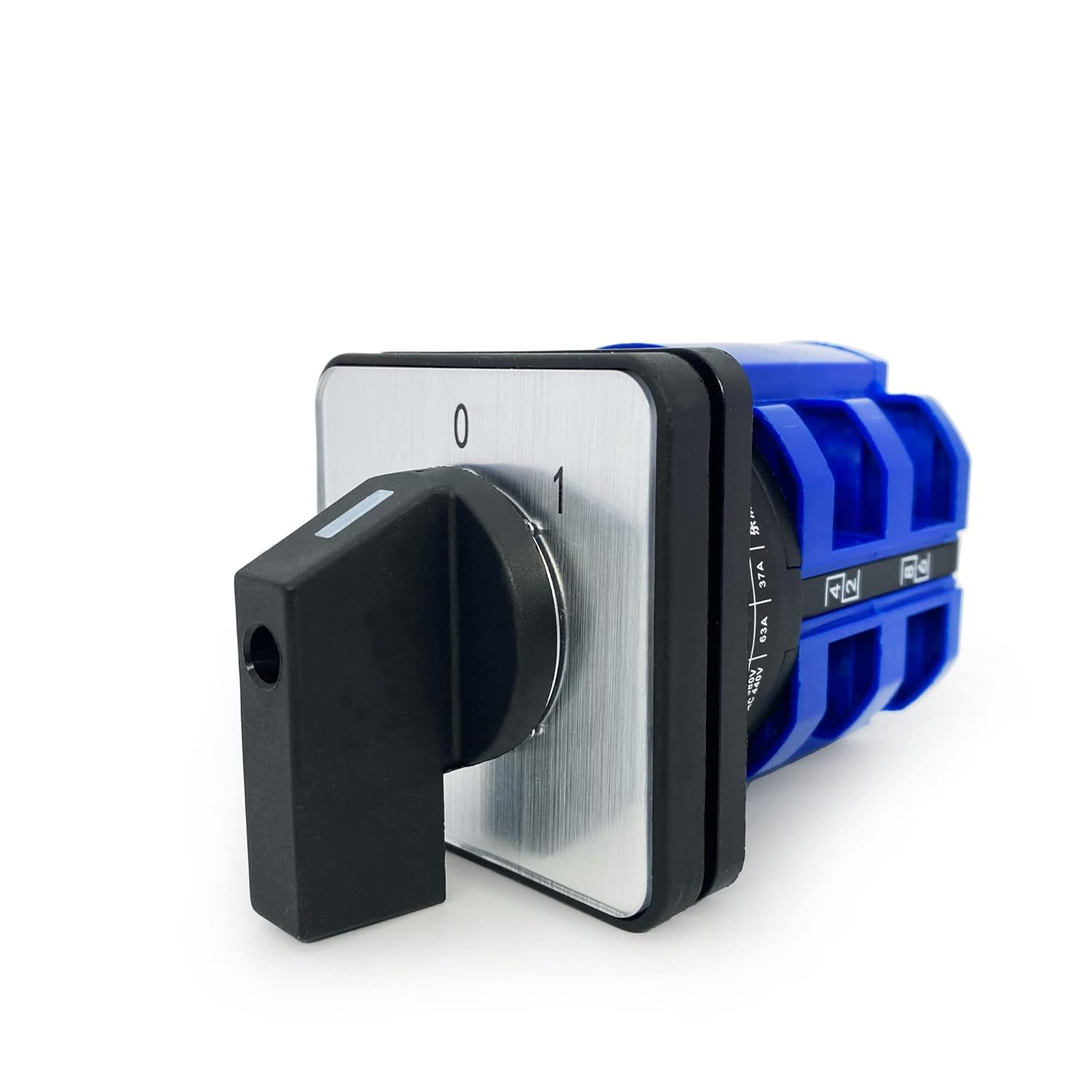 Changeover Switch Universal Rotary Cam Selector Latching Switches 2 Positions 8 Terminals, LW26-63A C04/2 660V 63A Black Blue