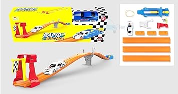 FunBlast Rapid Launcher Racing Track Play Set with 1 Diecast Metal Stunt Car Toy for Kids - Multicolor