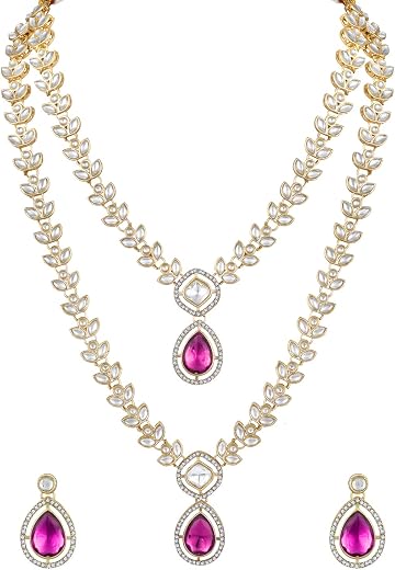 Shining Diva Fashion Latest Stylish Design Traditional Kundan Necklace Jewellery Set for Women
