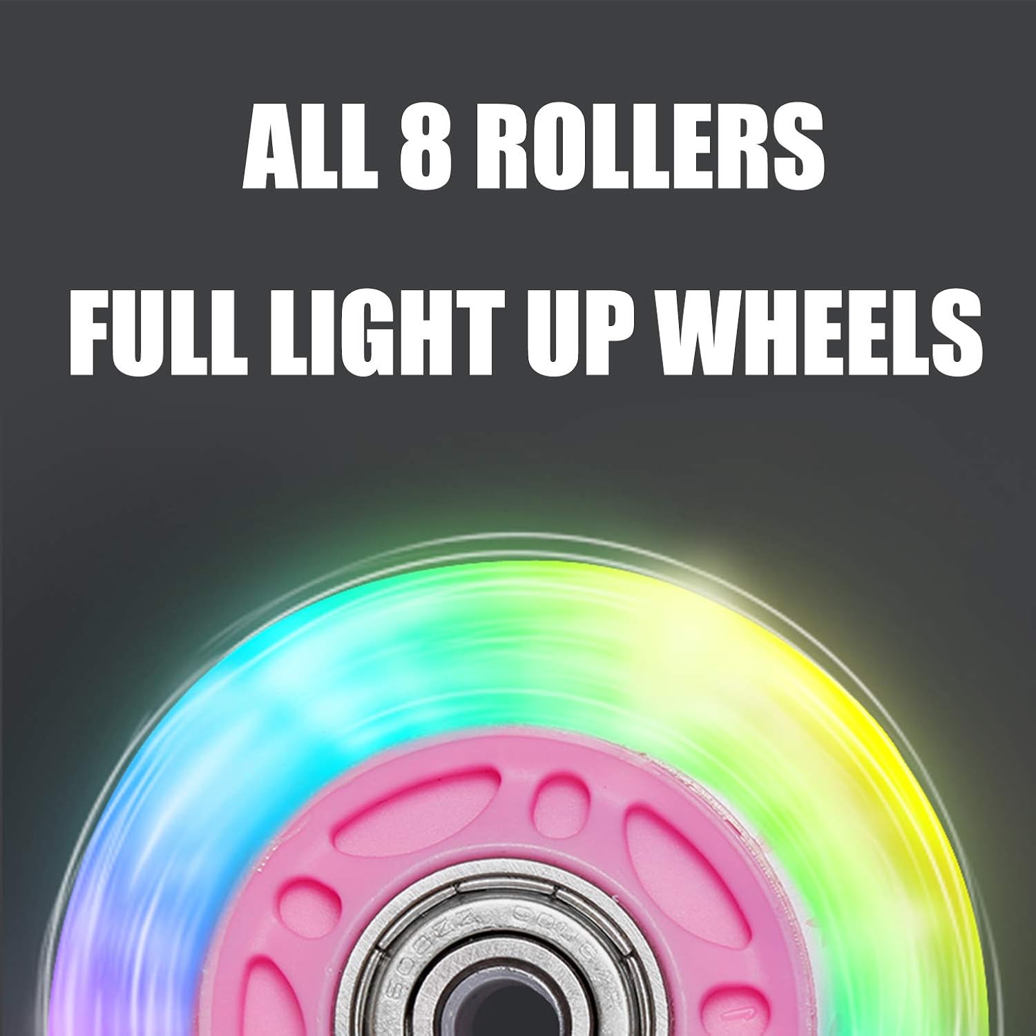 Adjustable Inline Skates for Kids with Light Up Wheels, ULIOLI Out Door Roller Blades with Full Flashing Wheels, Adults Roller Skates for Beginners Boys and Girls (Size S-M-L)