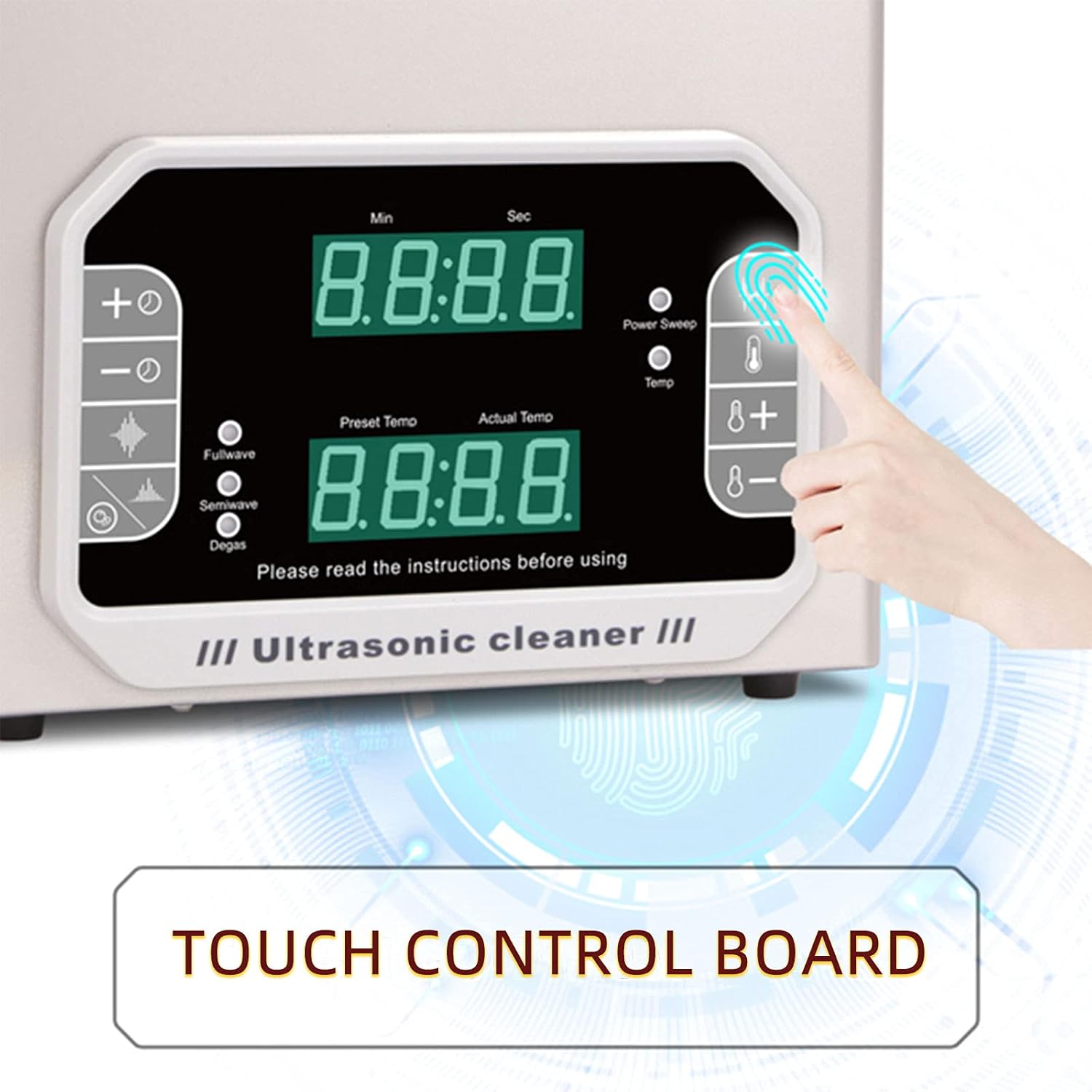 Large Touch Cleaner with Heater Timer Multiple Cleaning Mode for Carburetor Automotive Parts Parts Circuit Board Etc 10L