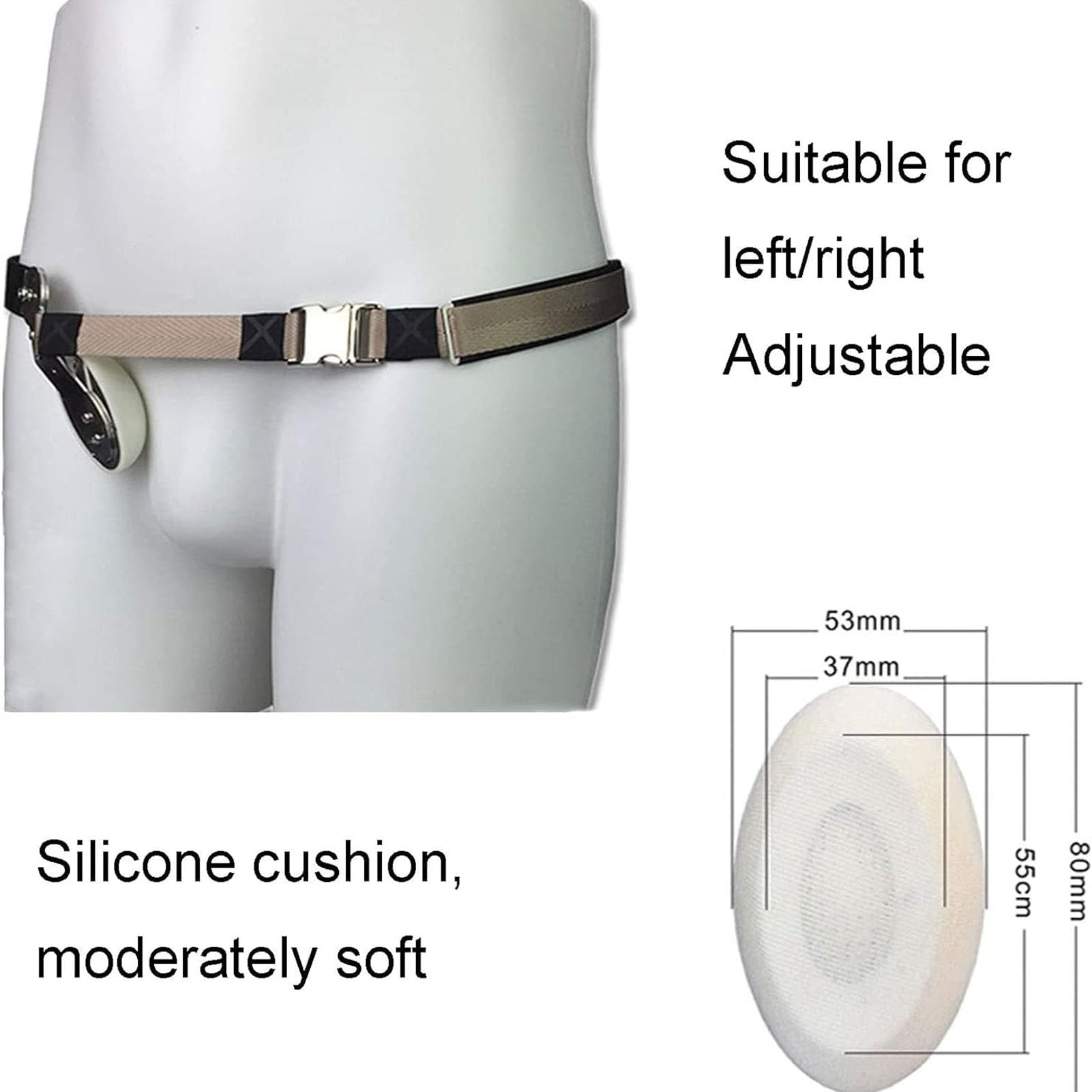 Regolabile Inguinal Hernia Cintura Inguine Supporto per Lato Sinistro O Destro per Adulti Anziani Ernia Ernia Chirurgia Trattamento per Alleviare Il Dolore,L,Right