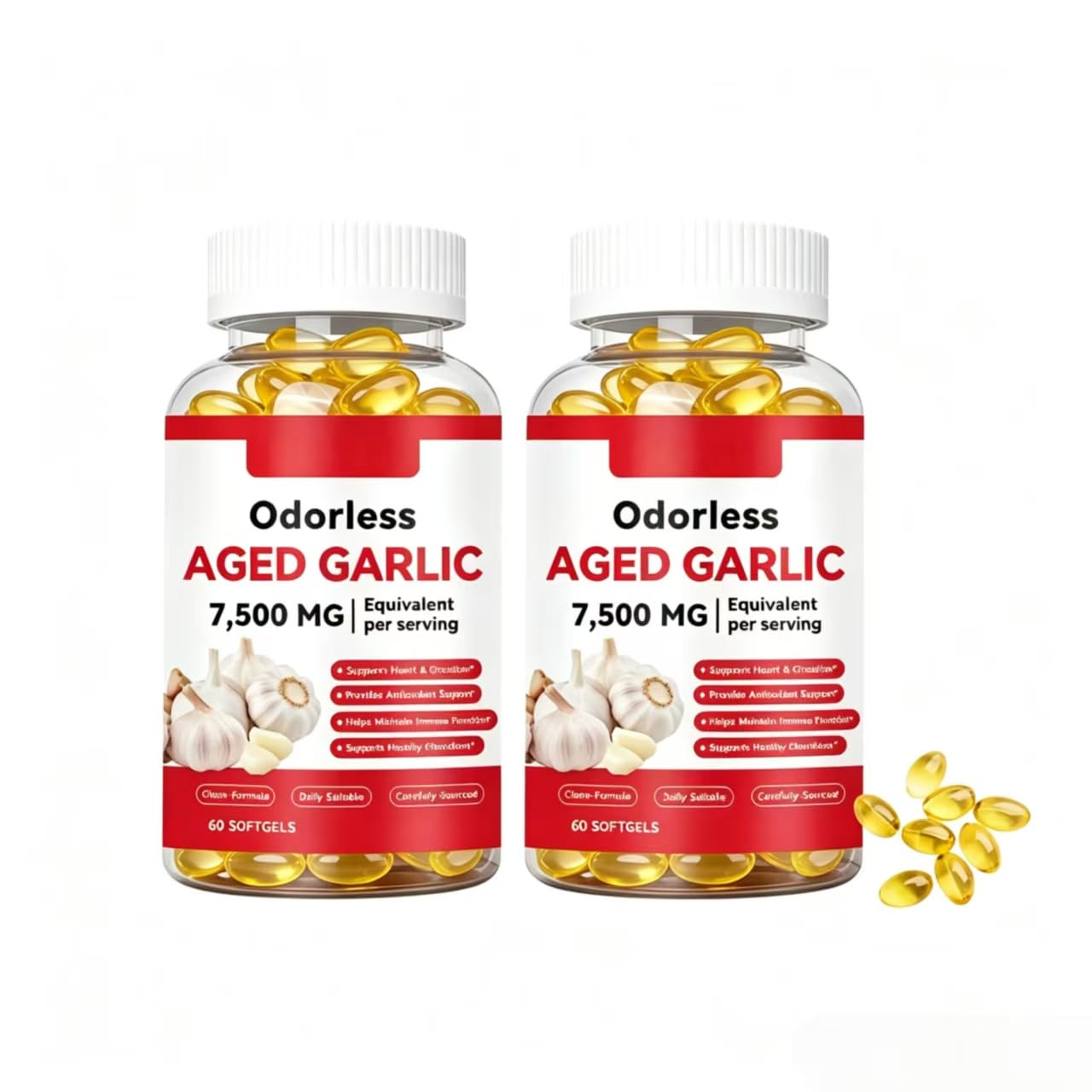 Aglio invecchiato 7500 mg, circolazione e supporto cardiaco, 60 conteggi | 2 anni di età. Formula inodore. Supporta l’equilibrio circolatorio e metabolico quotidiano