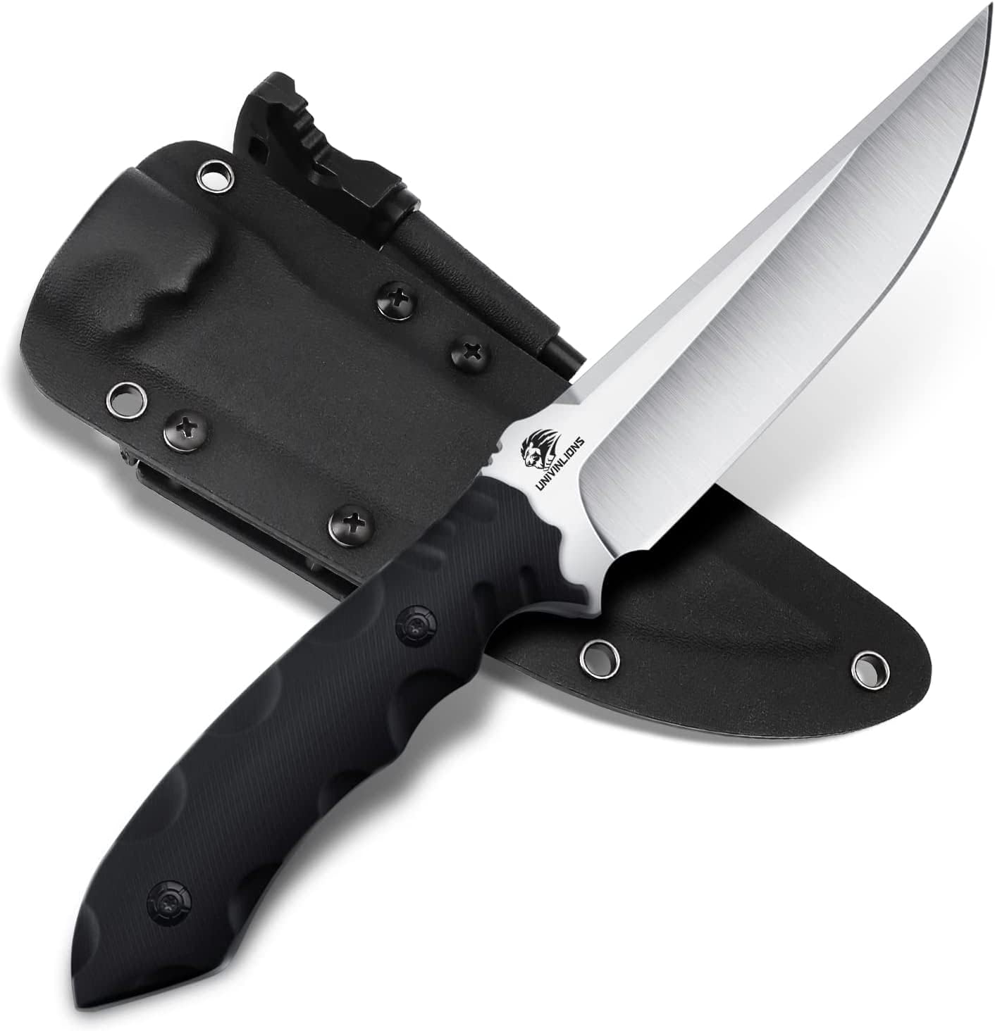 Cuchillo de supervivencia D2 full tang con funda, hoja fija out | Hoja D2 con mango G10 y funda incluida, diseñada para aventureros, cazadores y amantes del outdoor y supervivencia.