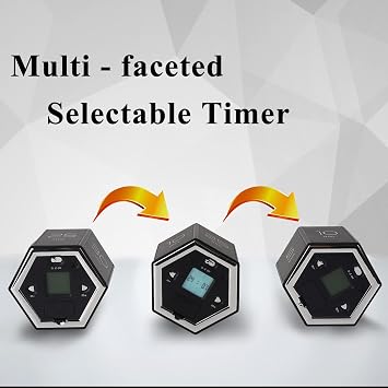 Hexagon Flip Pomodoro Timer,Magnetic Productivity Timer,Smart Study Countdown Kids Visual Timer for Kids,LED Display Digital Timer for Kitchen Cooking Exercise Classroom ADHD Reading (Black)