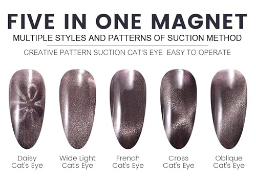 Rolabling Ímã de olho de gato para arte de unhas 5 em 1 multifuncional ferramenta de ímã de olho de