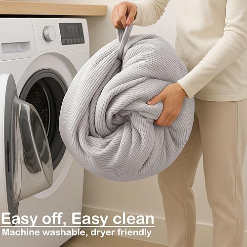 Miniatura 85 de Nobildonna - Funda para silla de puf (relleno sin relleno) de nido de pájaro para niños y adultos. Puf extra grande para almacenamiento de animales