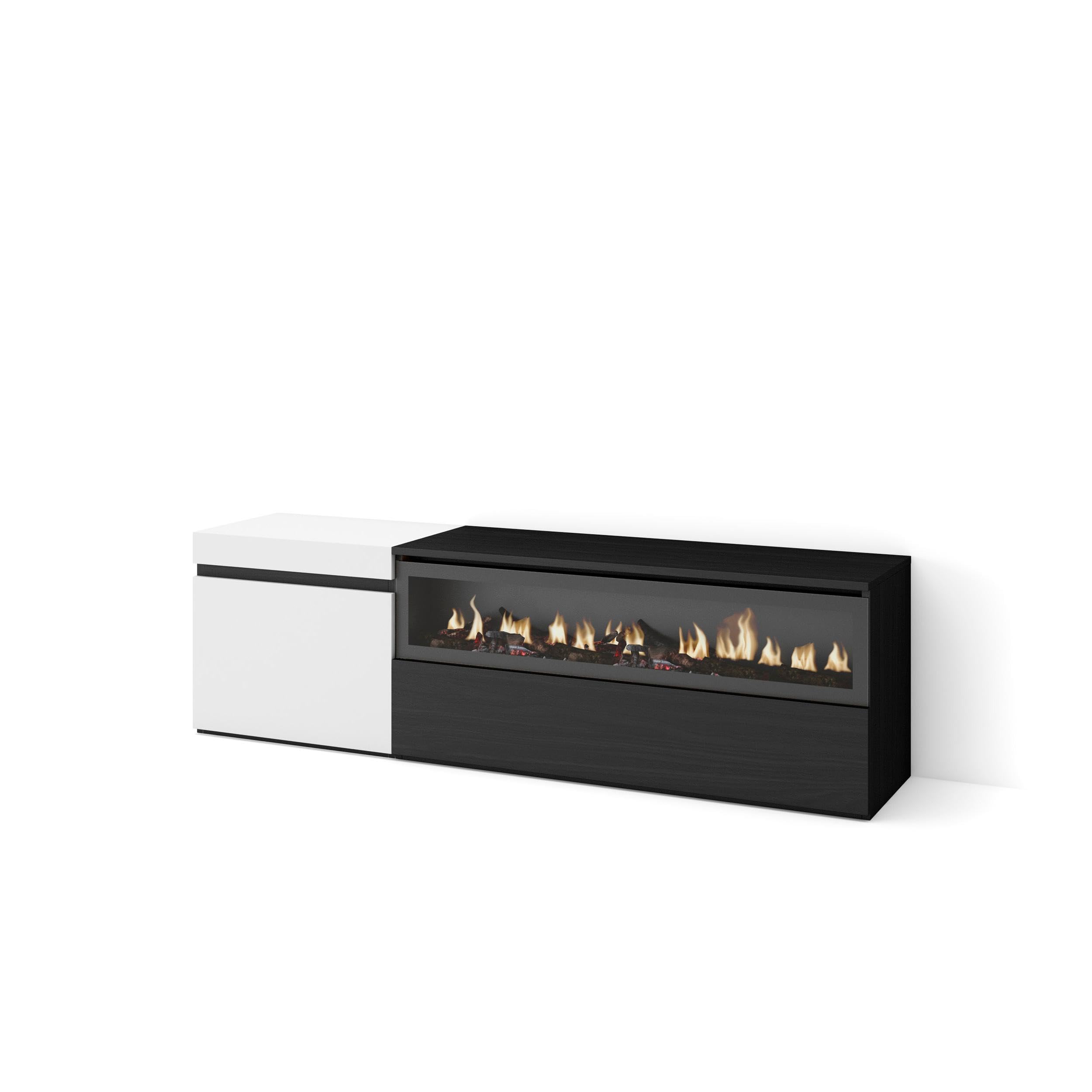 Meuble TV cheminée électrique pour salon moderne et chaleureux