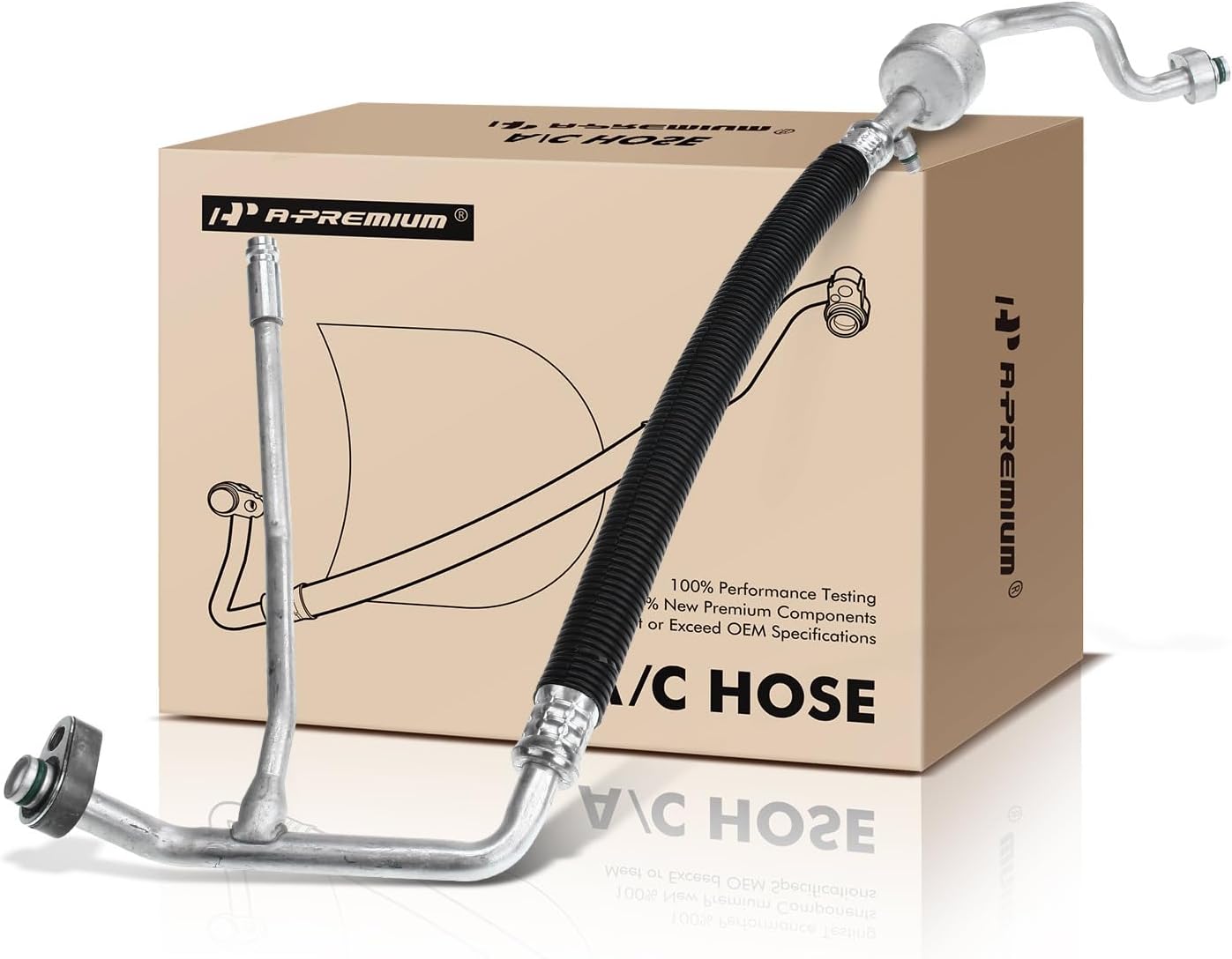 A-Premium A/C Discharge Line Hose Assembly Compatible with Ford F-250 Super Duty、F-350 Super Duty/F-450 Super Duty 2011-2016, F-550 Super Duty 2011-2015, 6.7L, Compressor to Condenser