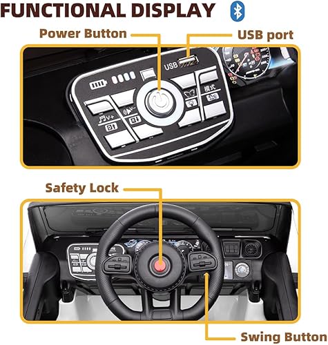 Miniatura 6 de Auto eléctrico de 2 plazas para niños, 24 V con control remoto, motores potentes de 6 x 35 W, Bluetooth, caja de almacenamiento grande, vehículos