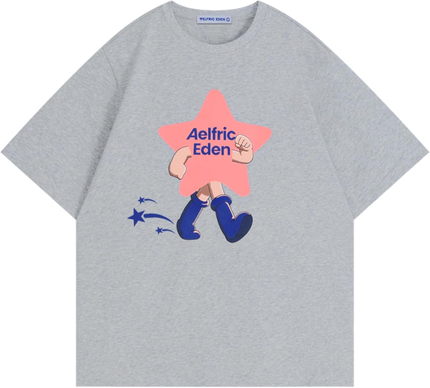 Aelfric Eden T Shirts Walking Star Foam Printing Tee Shirt Cartoon Graphic Cotton Short Sleeve Tops