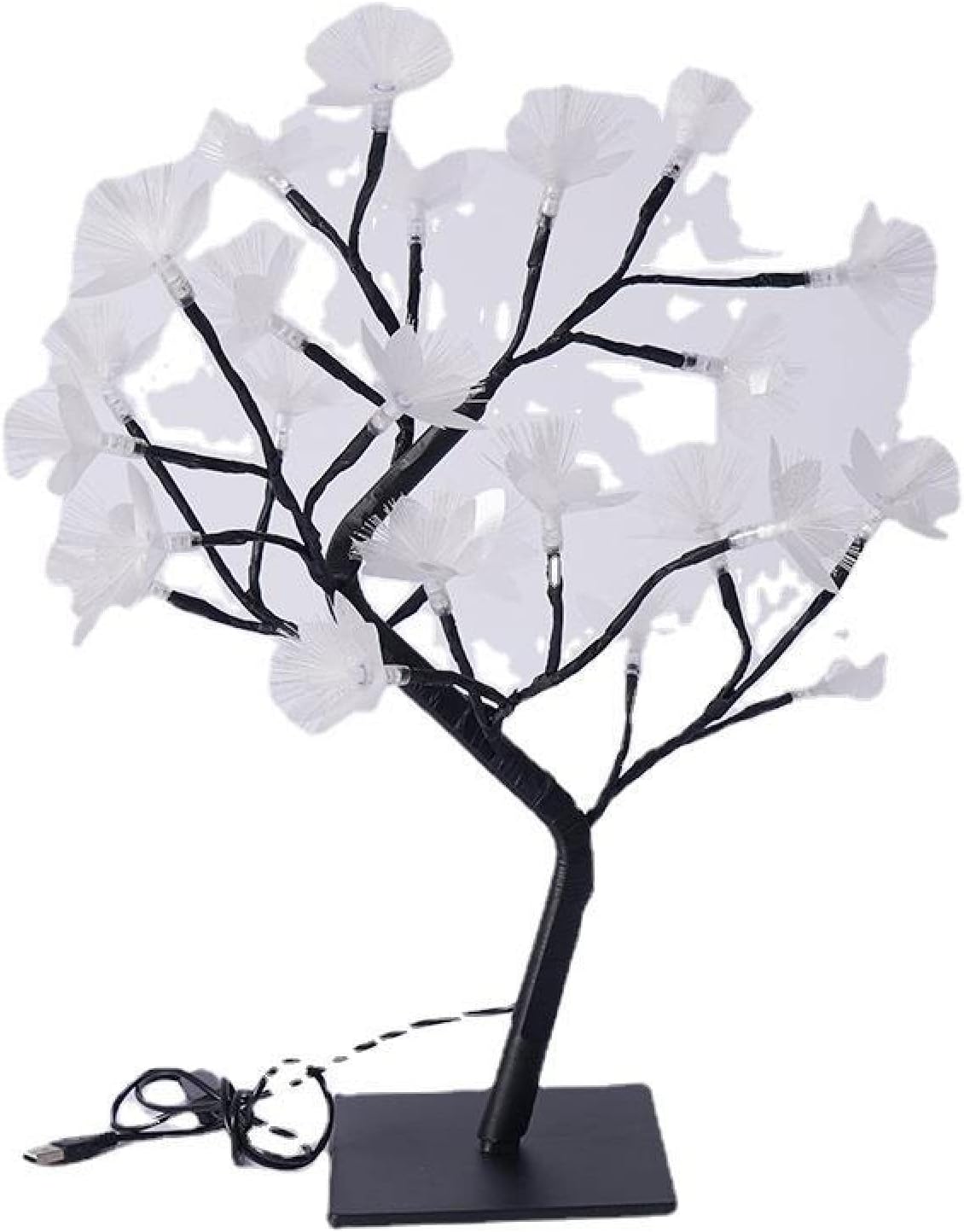 WITTSY Explosive Birch Fiber Optic Flower Tree lamp USB Head Christmas Day lamp Modeling lamp Home Ornament Decorative Light 24 lamp Fiber Optic Flower - Black Birch