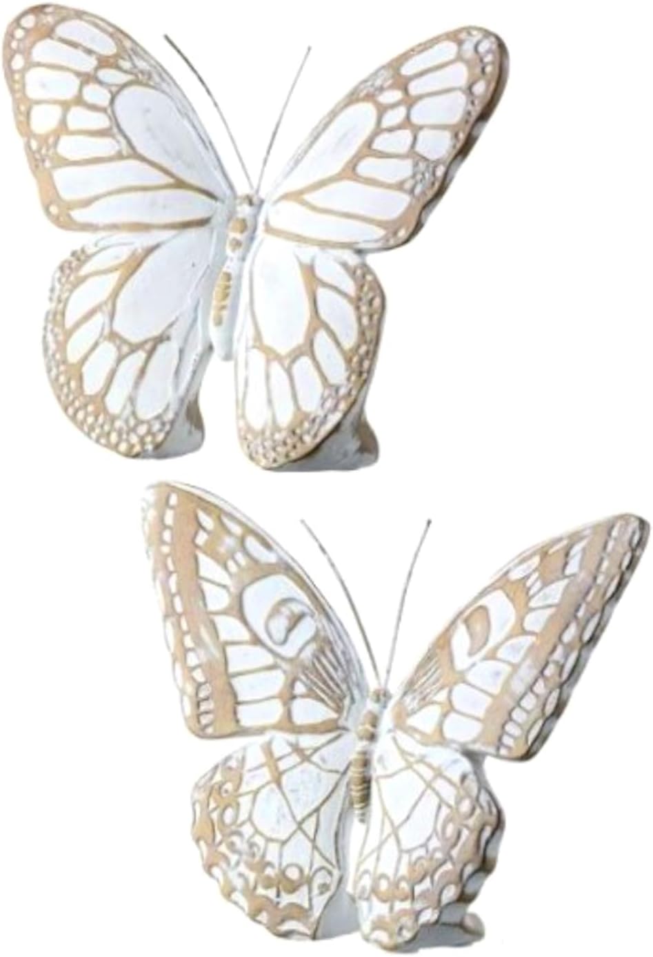 The Bridge Collection 7.5" White Washed Butterfly Figurines - White Home Decor - Butterflies for Cottage, Spring, or Garden Decor - Styles Vary