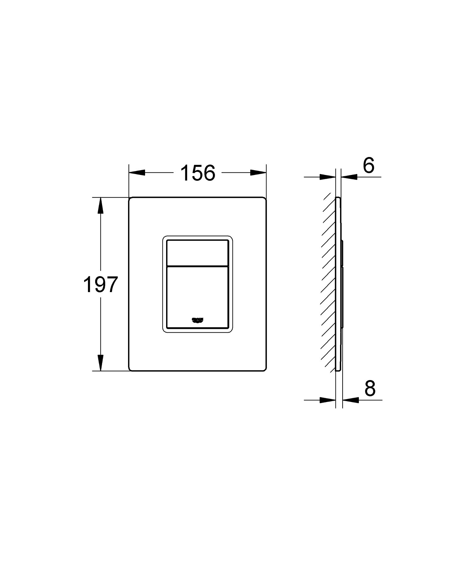 Grohe 38845MF0 Skate Cosmopolitan Plaque de commande WC Verre dépoli