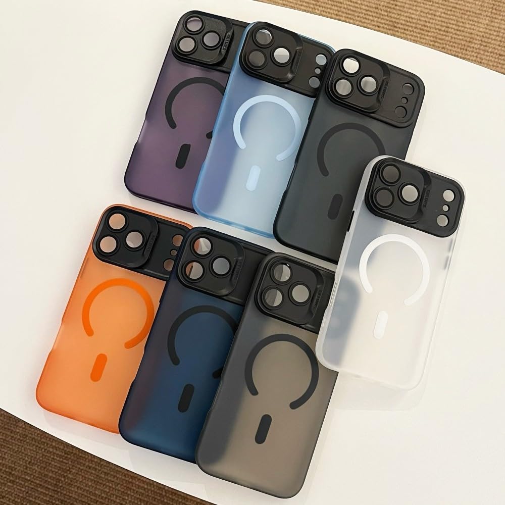 Coque iPhone 17 Pro orange arrière rigide protège objectif