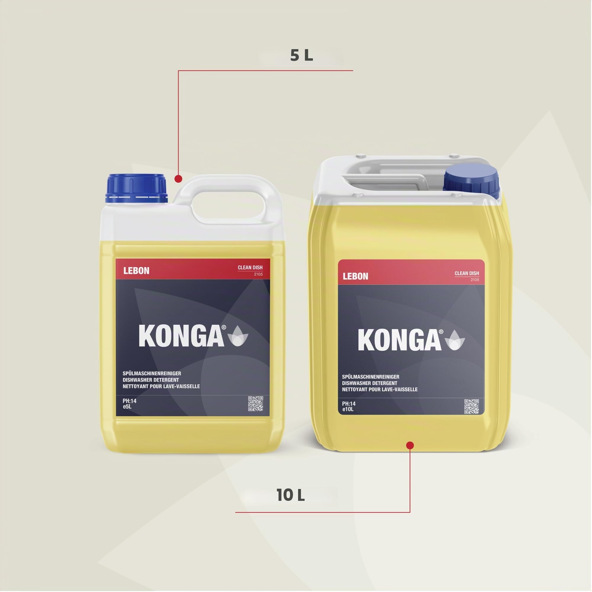 Konga Clean Dish – Nettoyant liquide pour lave-vaisselle professionnel avec dosage automatique (10 litres)