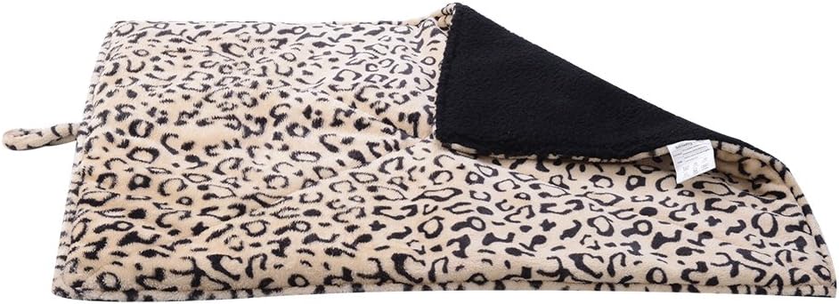 EXPAWLORER Self Heating Cat Pad for Pet, Warming Pet Bed Mat Safety Cat Pad with Leopard Print Great for Puppies and Cats in Cold Weather, Beige