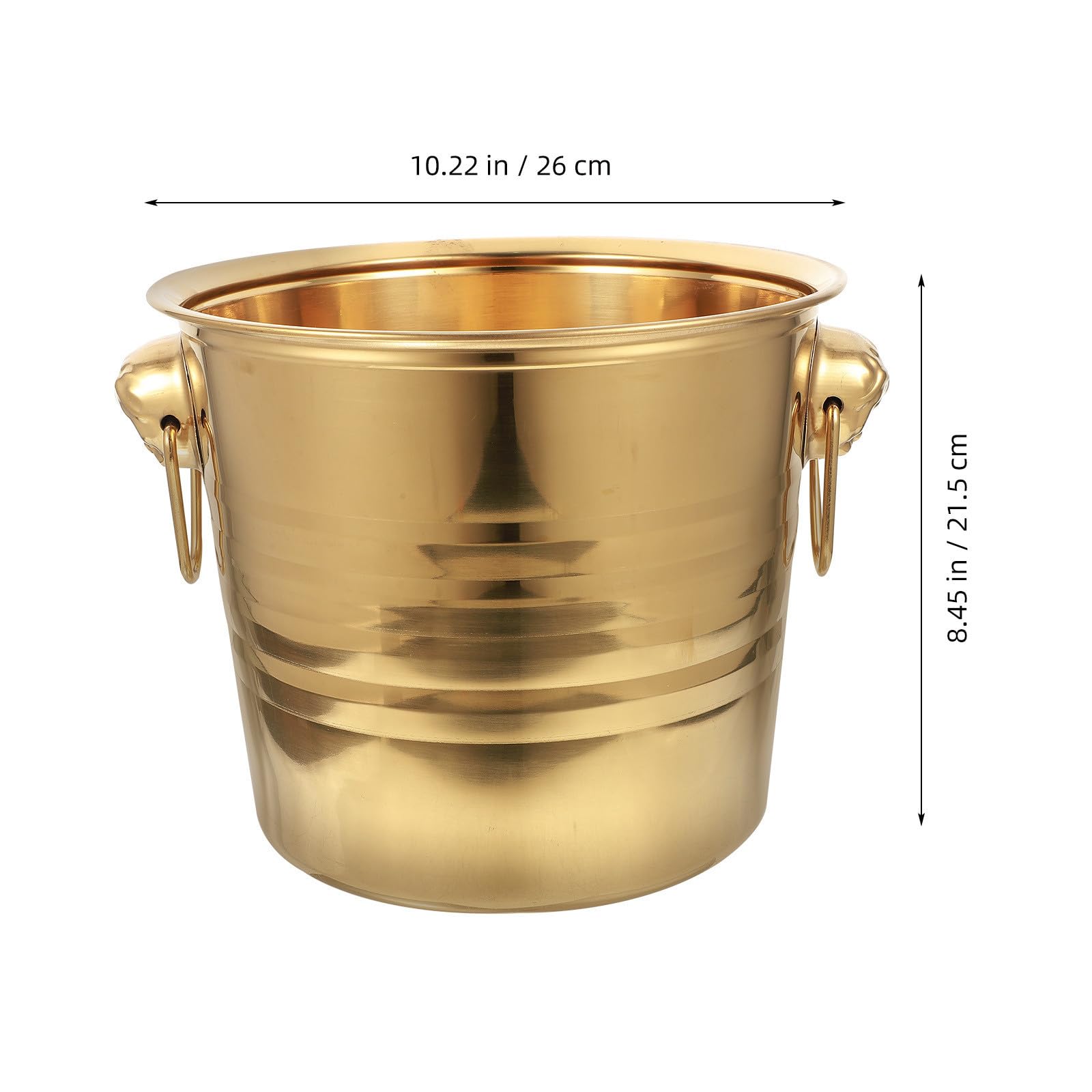 Hemobllo Cubo de Hielo de Acero Inoxidable 7l Dorado Doble Asa