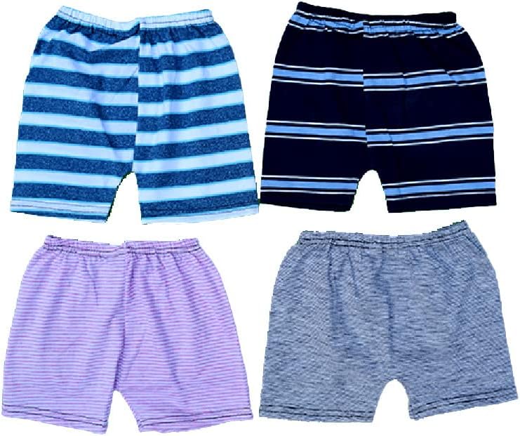 Y S TOTEMIC Fashion and Designer Cotton Kids Shorts for Boys & Girls - Regular Fit Casual Short for Baby Girls and Baby Boys. (6-12 Months, Pack of 4) 4COLOUR