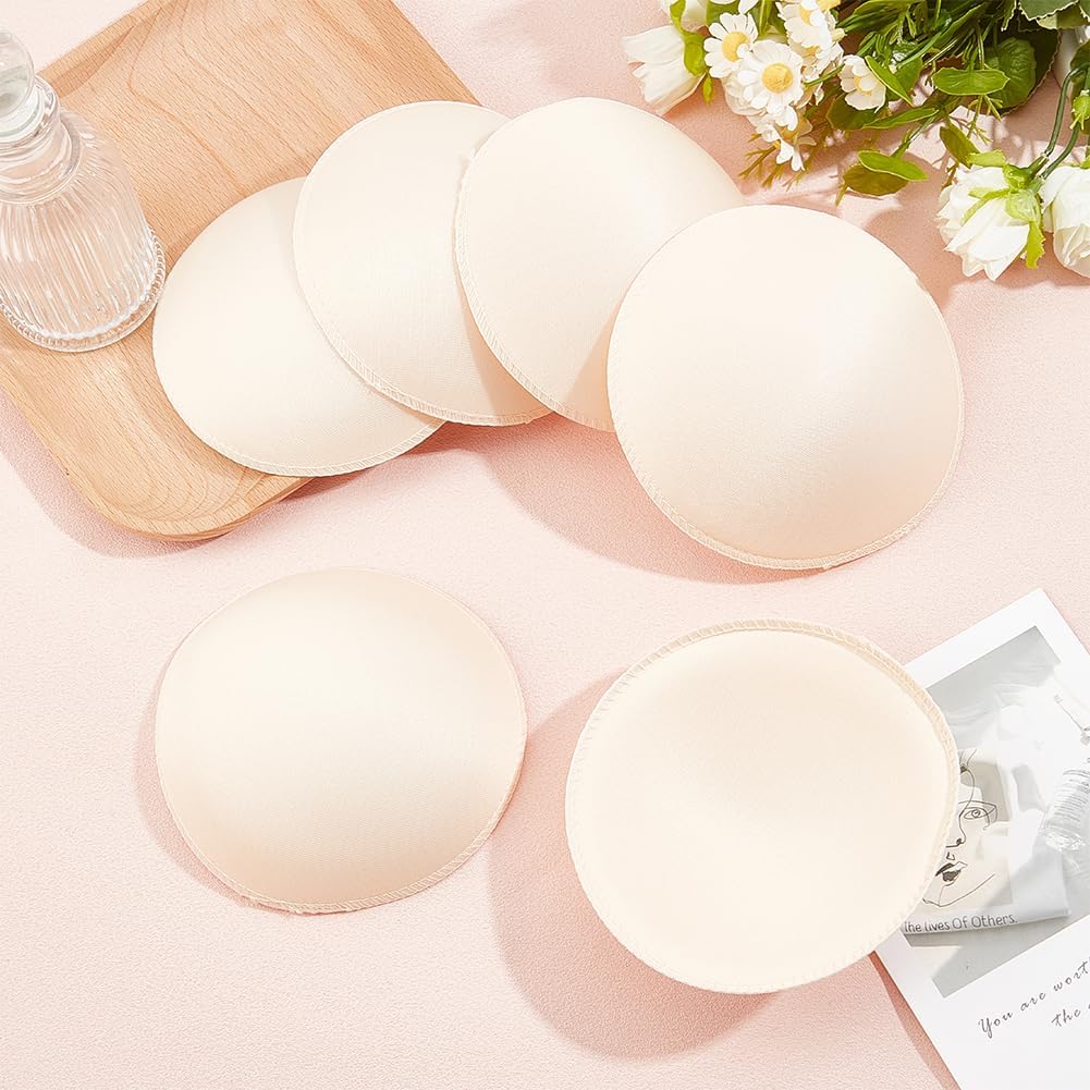 BENECREAT 9 Pairs Removeable Round Bra Pads, 4.4 Inch Polyester Round Bra Inserts Pads for Bikinis Top Swimsuit Sport Bras