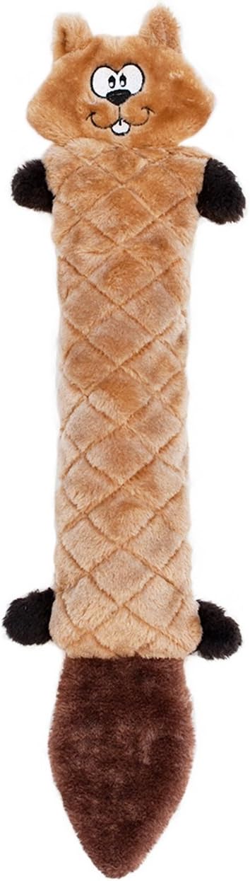 ZippyPaws Jigglerz Squeaky Plush No Stuffing Dog Toy, Chipmunk