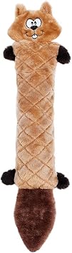 ZippyPaws Jigglerz Squeaky Plush No Stuffing Dog Toy, Chipmunk