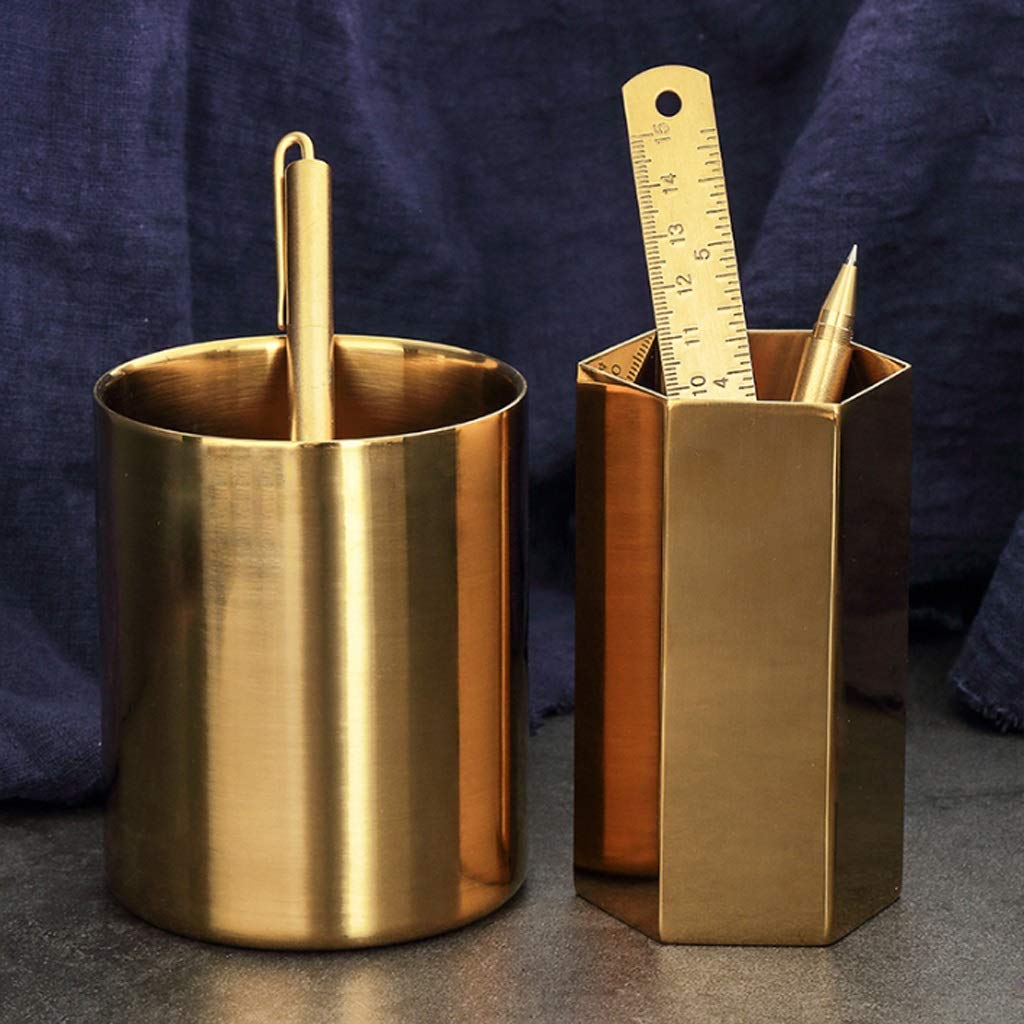 Porte-Stylo - Porte-Stylo en métal en Laiton électrolytique rétro Étudiant en Affaires avec Collection Souvenir Stockage de Bureau personnalisé