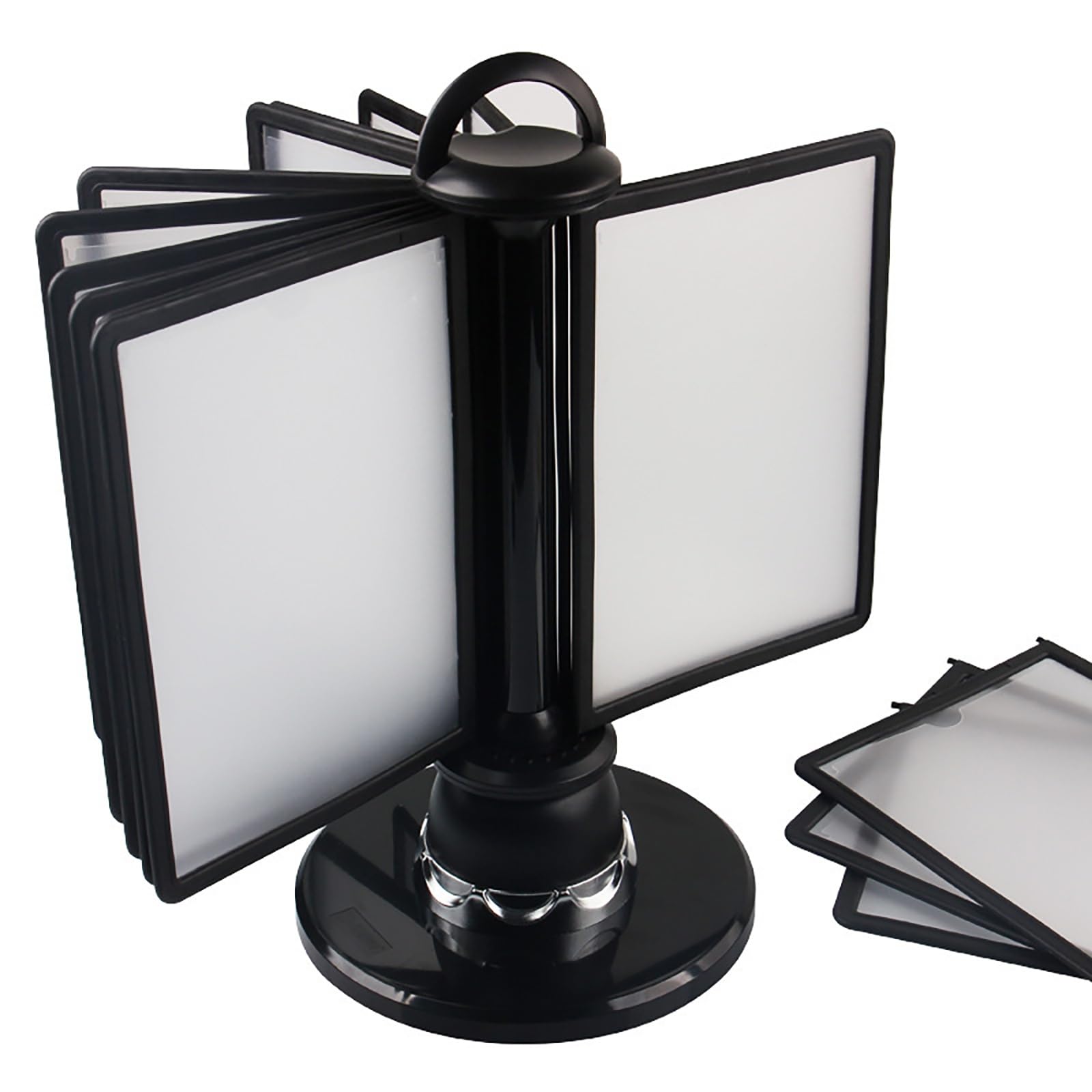 GLETSF Display Book, Desktop File Organizer for Display A4 Documents, 20 Page,Black Plastic Desktop Document Reference Binder for Restaurant, Multiple Colors Available,Green
