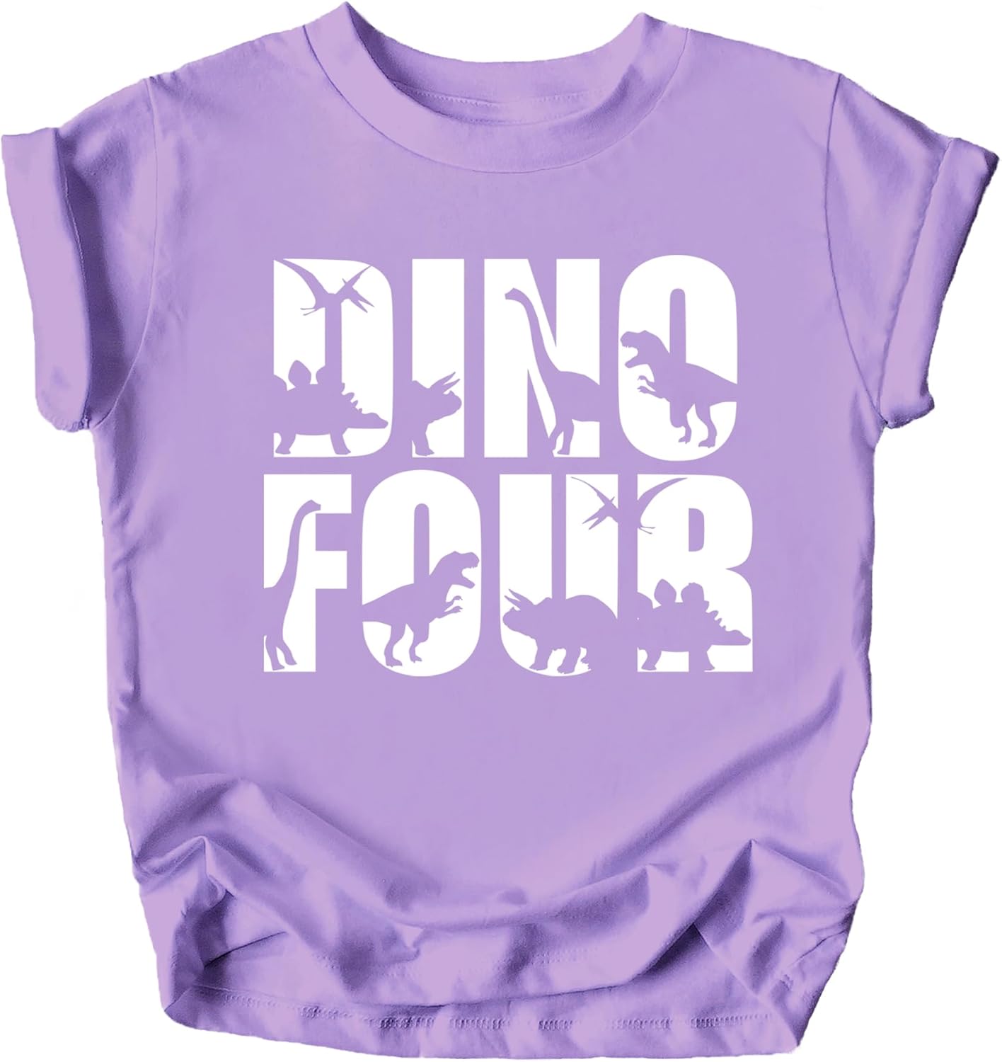 Olive Loves Apple 4th Birthday Dinosaur Shirt Dino Four for Toddler Girls and Boys