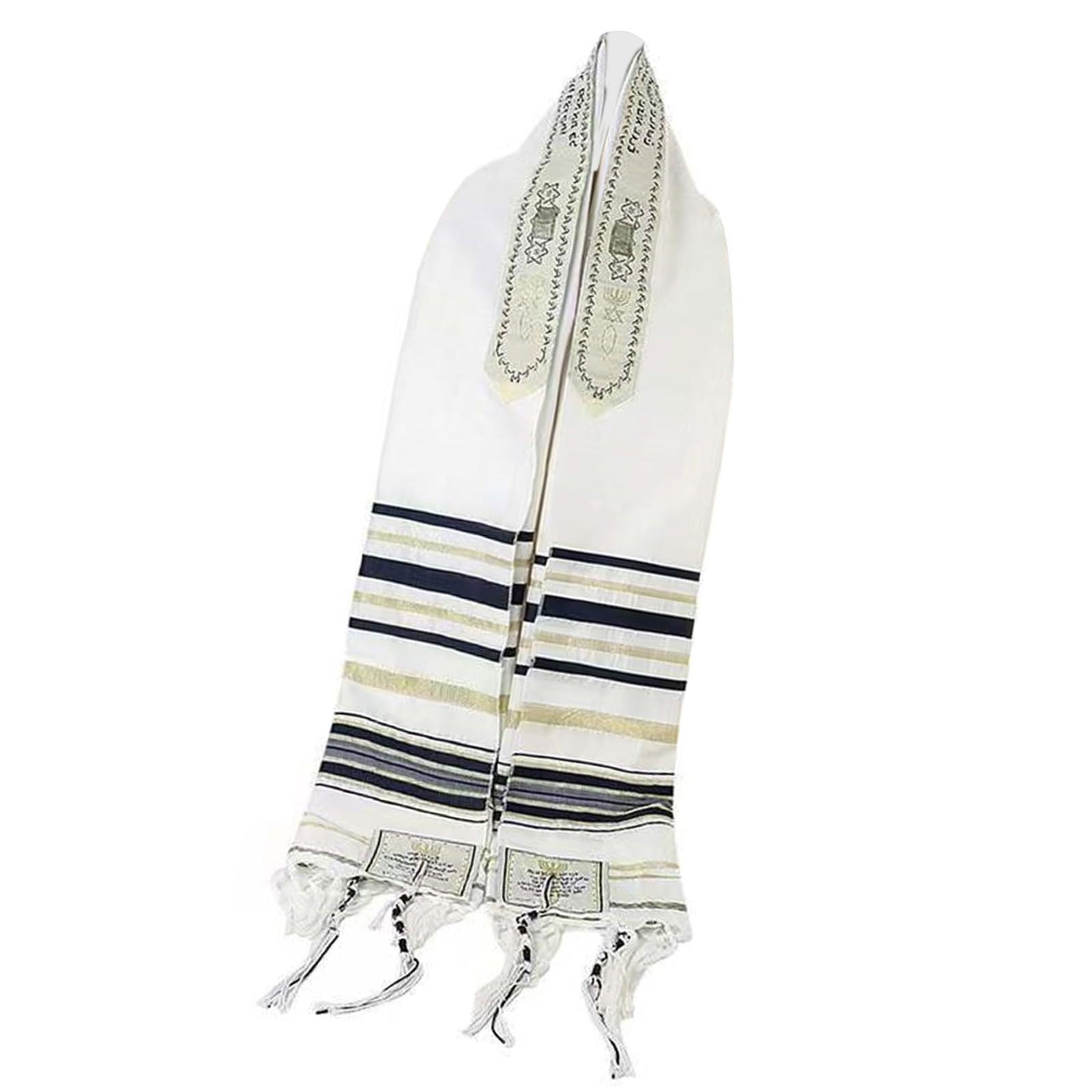 CAZSTYK Stylish Judaica Prayer Shawl Tallit Polyester For Synagogue Gatherings Or Formal Occasions Religious Ceremonial Scarf