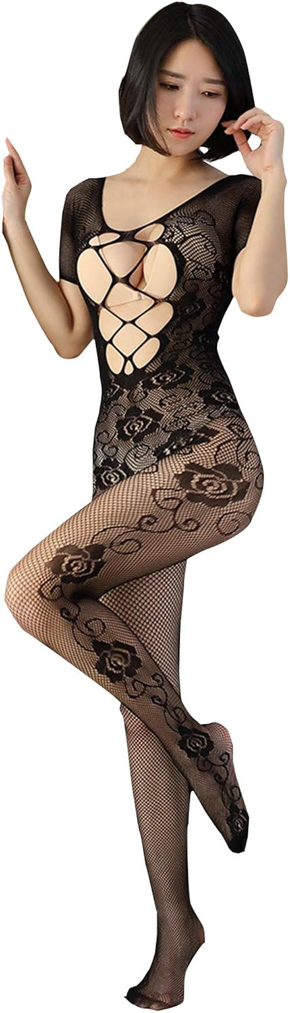 Amazon Co Jp ボディストッキング 穴あき 全身網タイツ セクシーランジェリー シースルー レース ボディタイツ ープンクロッチ スケスケ 全身ストッキング 過激 誘惑 インナー 下着 ブラック 服 ファッション小物