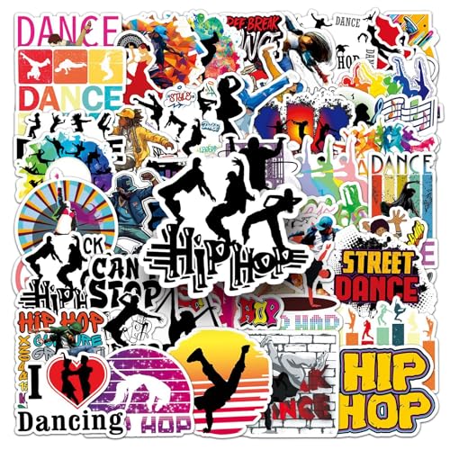 50PCS Dance Stickers for Scrapbooking, Dancer Vinyl Waterproof Stickers for Water Bottles, Team Gifts for Kids Teens, Christmas Stocking Stuffers for Kids Boys Girls (Dance)