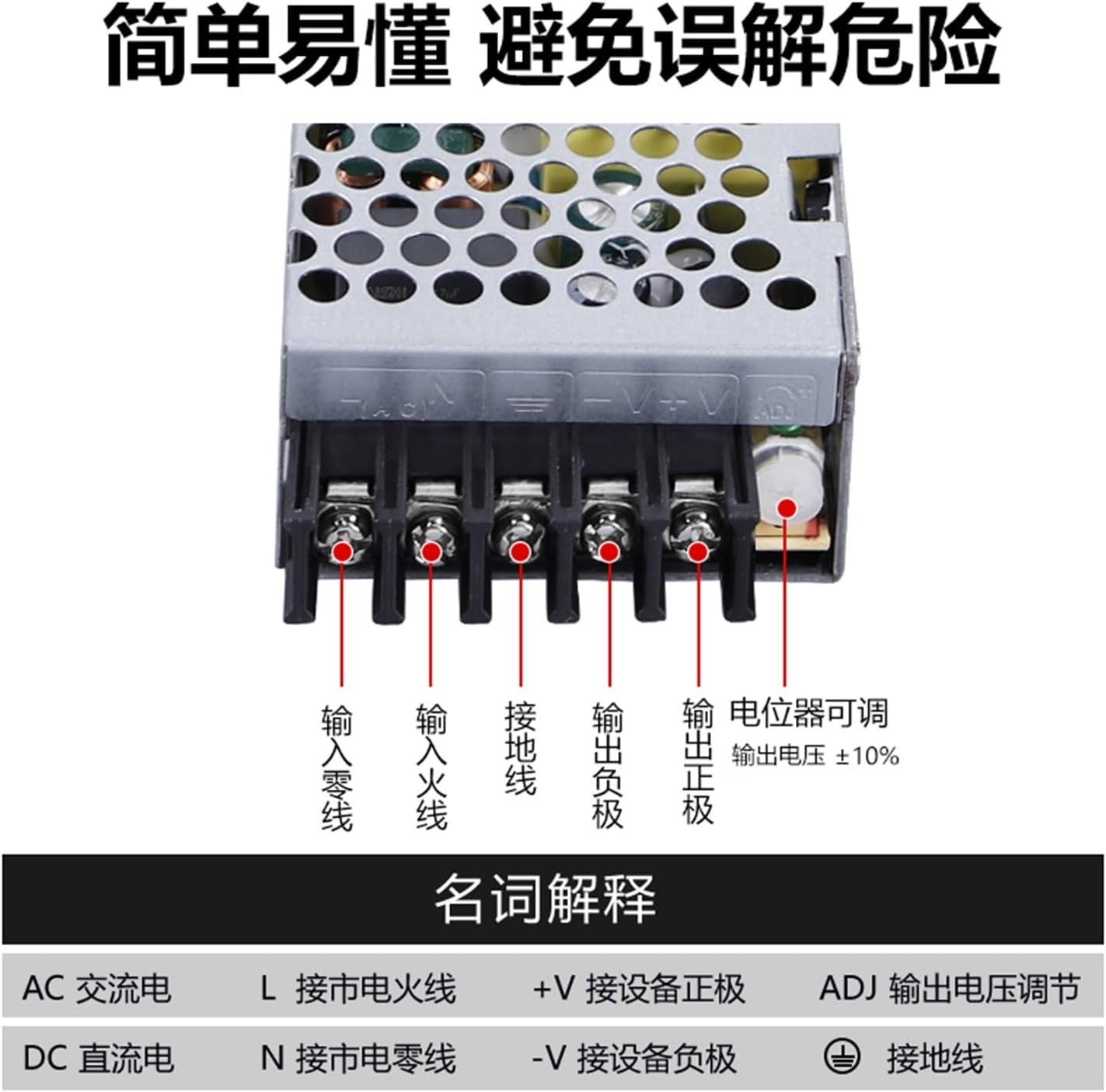 BWAD DC Regulated Power Supply RS-15/25W-24V Monitoring 220V to 12V 0.65A 5V 48V LRS(LRS-50-24 | 50W24V2.1A)