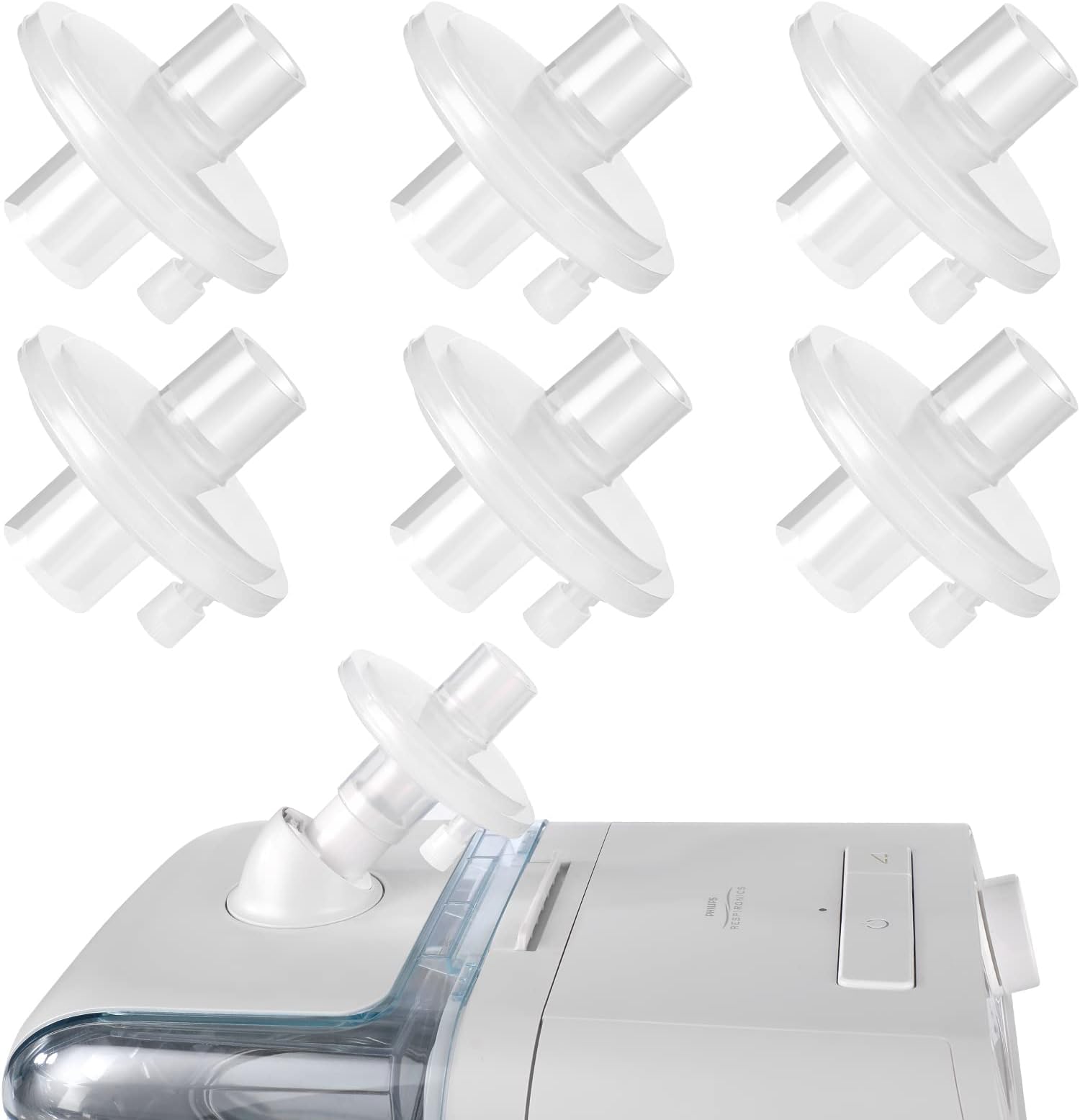 6 Packs Fit-Inline Filter for CPAP Units, Universal Filters for 22MM T/15MM Tubing-Filter Particles Degraded by Foam, Ensure Super Fresh Air for Home Experience
